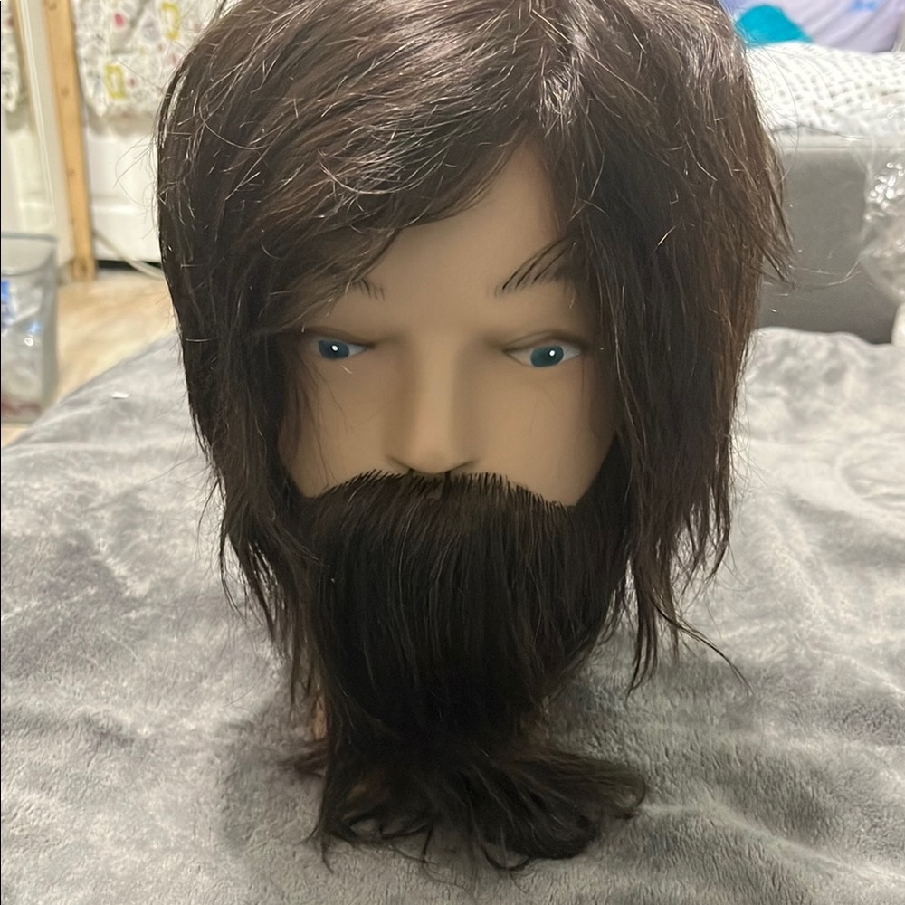 Brown Grooming Tools Mannequin with Full Beard